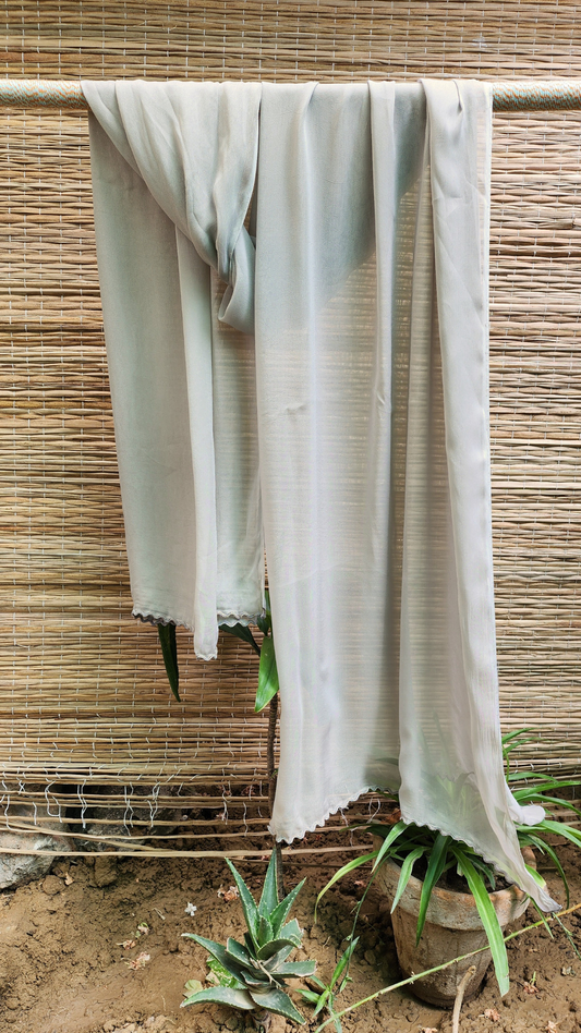 WHITISH GREY CHIFFON DUPATTA